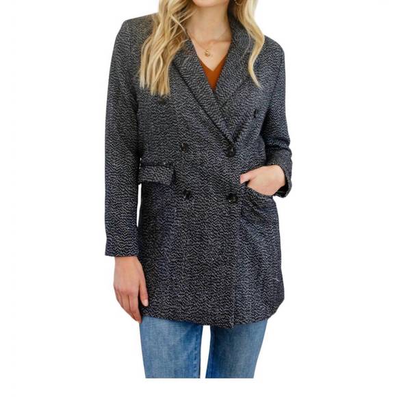 NEW HAPTICS button down blazer jacket in black - Picture 1 of 4